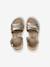 Girls' leather velcro sandals gold 