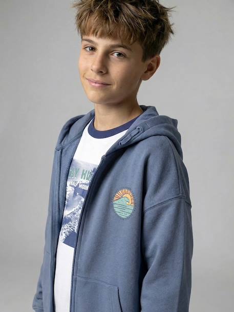 Zipped oversized sweatshirt grey blue 