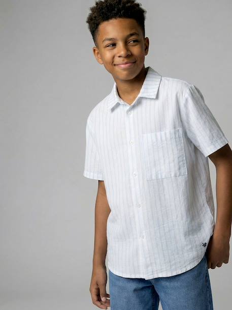 Striped short-sleeved shirt striped blue 
