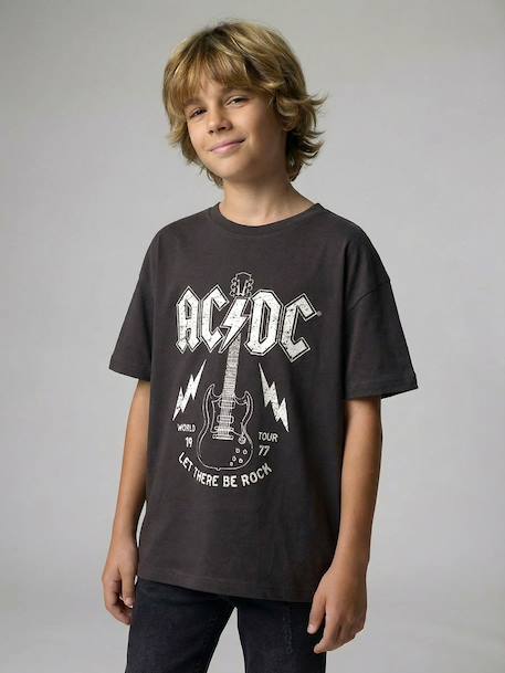 ACDC short-sleeved rock t-shirt for boys anthracite 