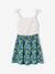 Girls' dress with thin straps navy blue+old rose 
