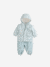 Rain coat and trousers set for baby boys grey blue 