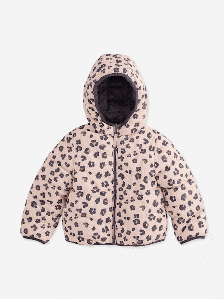 Reversible Lightweight Jacket for Girls anthracite+mauve+pale pink 