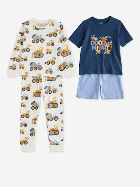 Pack of 2 short and long pyjamas ocean blue 