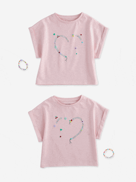 Pack of 2 T-shirts and best friends bracelets lilac 