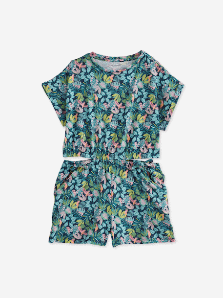 Girl's jersey playsuit ecru+multicoloured 