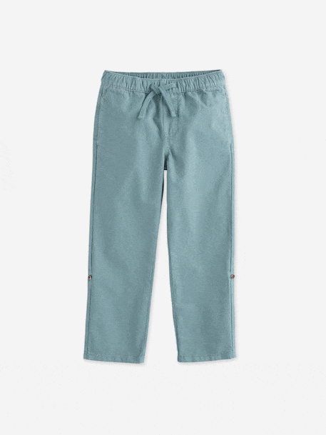 Turn-up trouser for boys emerald green 