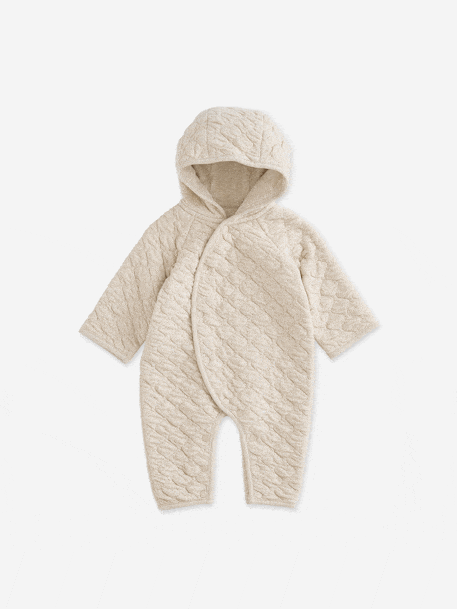 Baby playsuit in jersey marl beige 