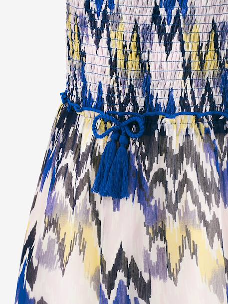 Happy Girls tiered and smocked strappy dress for girl blue 