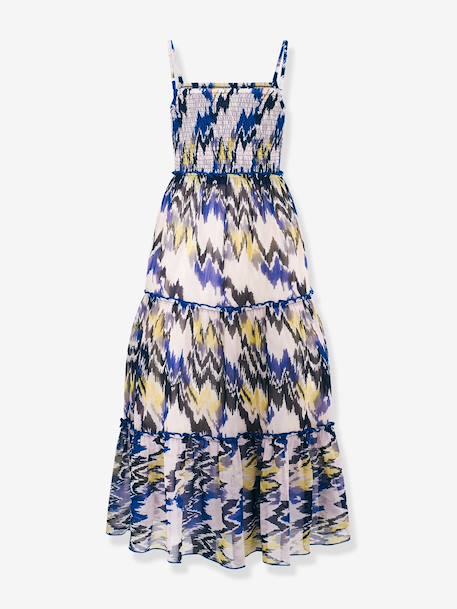 Happy Girls tiered and smocked strappy dress for girl blue 