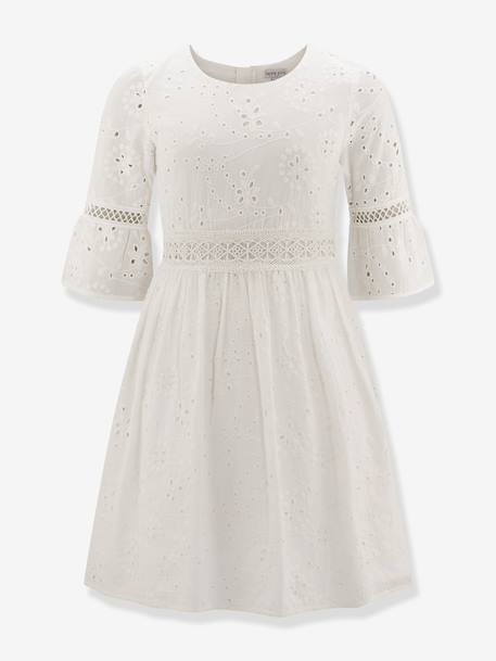 Summer dress with lace by Happy Girls for girl ecru 