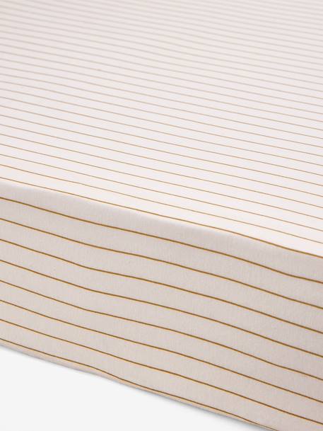 Striped jersey fitted sheet for baby striped brown 