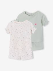 Baby-Pack of 2 practical girls' pyjama shorts 