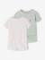 Pack of 2 practical girls' pyjama shorts sage green 