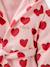 Heart-print cotton dressing gown printed pink 