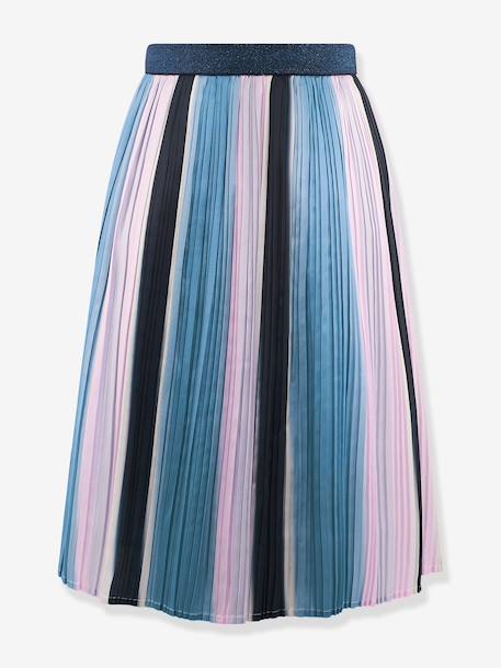 Long striped pleated skirt from Happy Girls for girl blue+multicoloured 