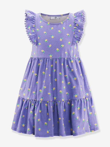 Dress with ruffle sleeves by Happy Girls for girl lilac 