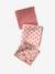 Pack of 3 cotton muslin squares for baby printed pink 