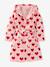 Heart-print cotton dressing gown printed pink 