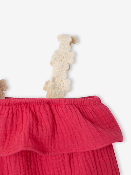 Baby girls' dress and bandana set raspberry pink 
