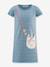 Happy Girls striped dress with unicorn for girl slate blue 