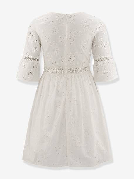 Summer dress with lace by Happy Girls for girl ecru 