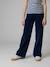 Wide-leg velvet trousers navy blue 