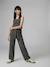 Fancy Knitted Wide-Leg Trousers for Girls, by JONEN black+striped black 
