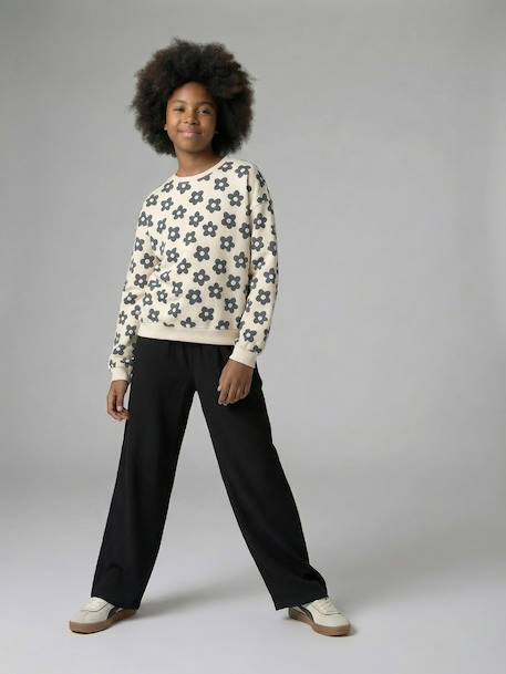 Girl's wide-leg knitted trousers anthracite 