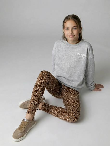 Printed long leggings brown 