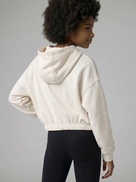 Girl's hooded sweatshirt for sport vanilla 