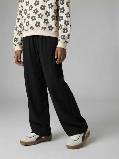 Girl's wide-leg knitted trousers anthracite 