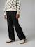 Girl's wide-leg knitted trousers anthracite 