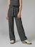 Fancy Knitted Wide-Leg Trousers for Girls, by JONEN black+striped black 