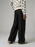 Girl's wide-leg knitted trousers anthracite 