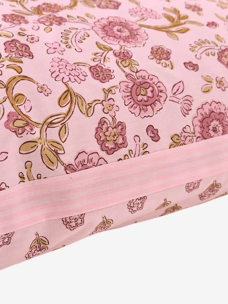 Duvet cover and pillowcase set printed pink 
