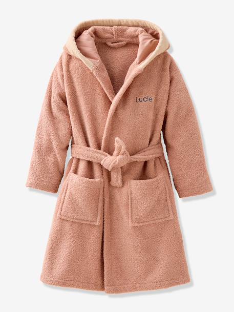 Customisable deer dressing gown for children terracotta 