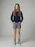 Girl's cardigan navy blue+sage green 