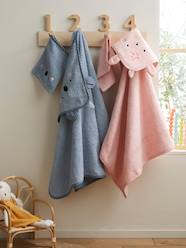 Bedding & Decor-Bathing-Bath Capes-Baby Hooded Bath Cape With Embroidered Animals