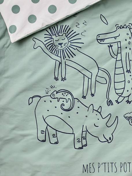Customisable cotton sleeping bag sage green 