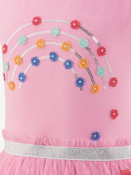 Dress with flowers and tulle skirt Happy Girls for girl sweet pink 