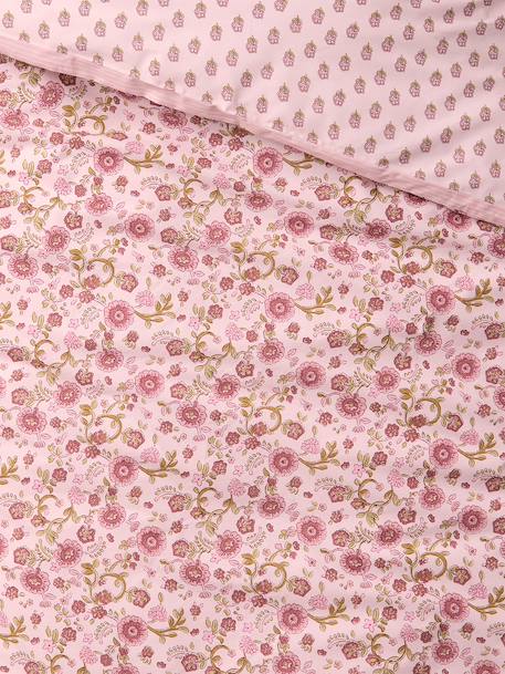 Duvet cover and pillowcase set printed pink 