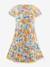 Happy Girls dress with butterflies for girl multicoloured+slate blue 