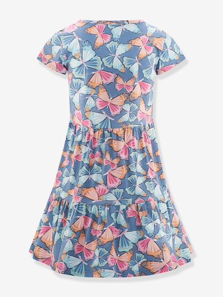 Happy Girls dress with butterflies for girl multicoloured+slate blue 