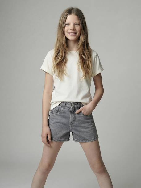 Children's denim cotton shorts denim grey+medium blue 