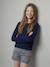 Girl's cardigan navy blue+sage green 