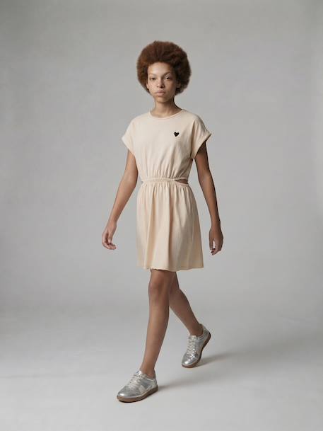 Dress with Openings on the Sides, for Girls, JONEN anthracite+vanilla 