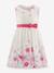 Festive floral dress with bows by Happy Girls for girl blue+ecru 