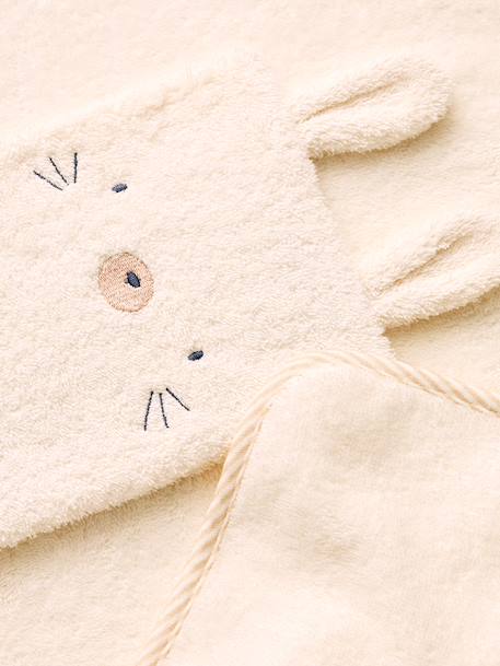 Customisable bath cape and mitt in cotton hazel 