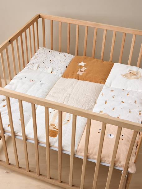 Patchwork cotton floor mattress beige 